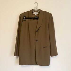 Rena Rowan Fawn Suit Set Jacket and Skirt 10 12
